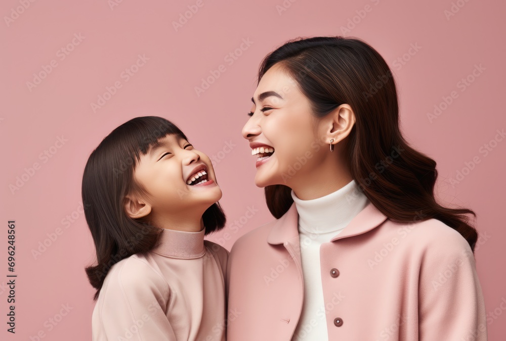 A mother and daughter sharing a joyful moment A mother and daughter sharing a joyful moment