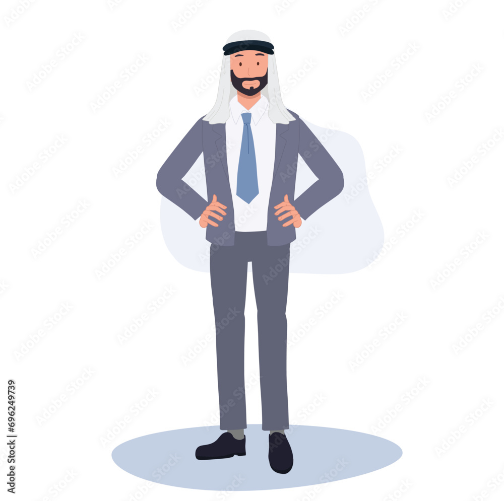Obraz premium Successful Middle Eastern Entrepreneur in Formal Suit. confident Professional Arab Businessman in Suit