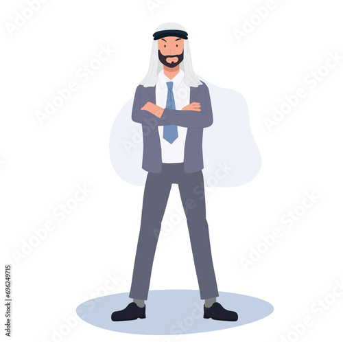 Successful Middle Eastern Entrepreneur in Formal Suit. confident Professional Arab Businessman in Suit
