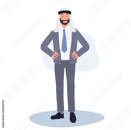 Successful Middle Eastern Entrepreneur in Formal Suit. confident Professional Arab Businessman in Suit
