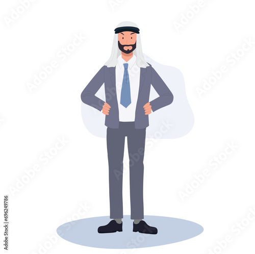 Successful Middle Eastern Entrepreneur in Formal Suit. confident Professional Arab Businessman in Suit