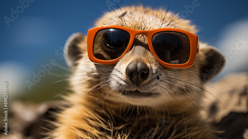 Chillin' Sentry: The Coolest Meerkat in Sunglasses. Generative AI © Sascha