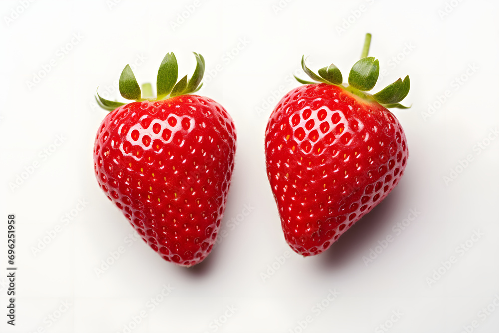 strawberries on white background. 