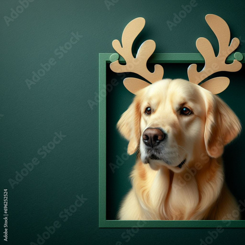 Dogs dressed like Christmas　クリスマスの格好をした犬 photo