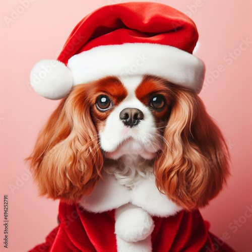 Dogs dressed like Christmas　クリスマスの格好をした犬 photo