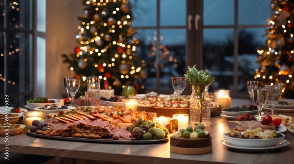 A Festive Christmas Buffet Table