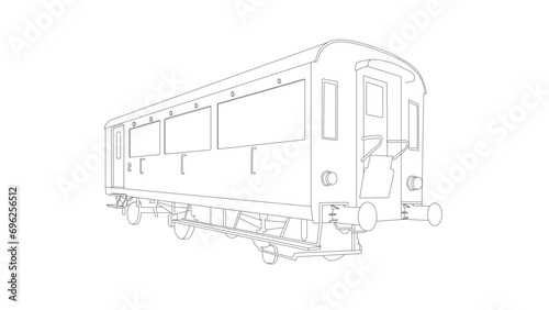drawing of an old passenger train locomotive