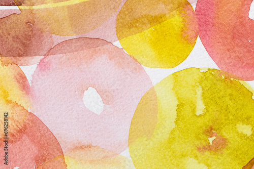 Pink and yellow watercolor painting abstracts photo