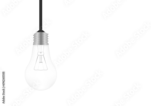 Light Bulb. Vector Illustration Isolated on White Background. Saving Electricity and Energy Concept. Vector Illustration. 