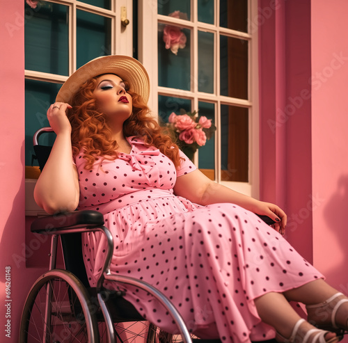 woman sitting down in a wheelchair,International Women's Day