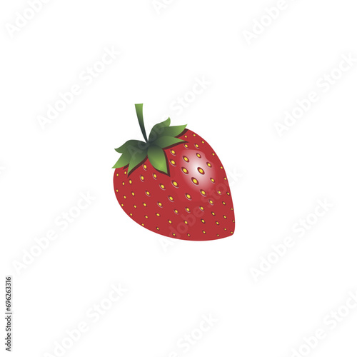 Strawberry icon. illustration. Sweet berries on a white background. Ripe strawberries, an icon of nature's isolated freshness. Very suitable as a banner, poster, coloring book, complementary icon, and