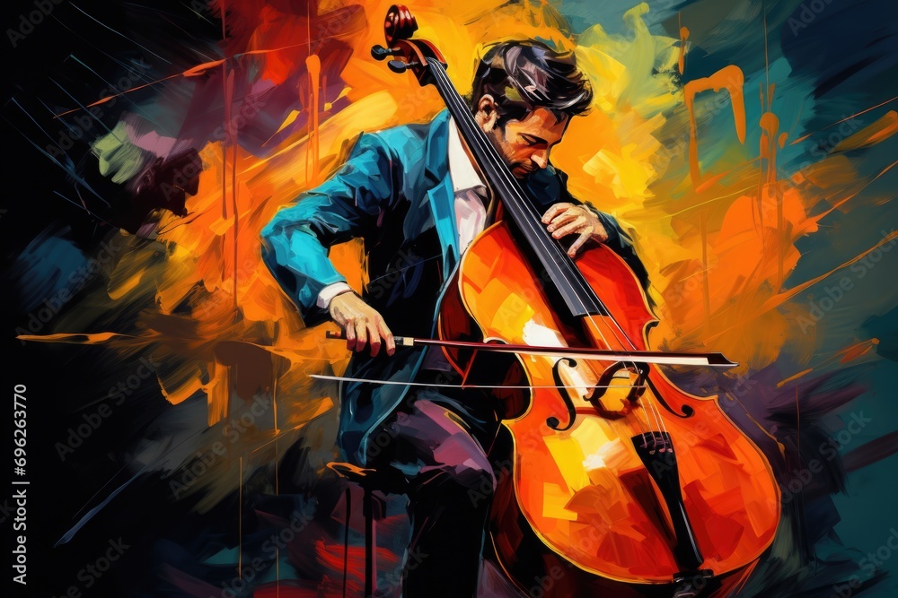 Colorful Violinist A fictional character created by Generated AI. 
