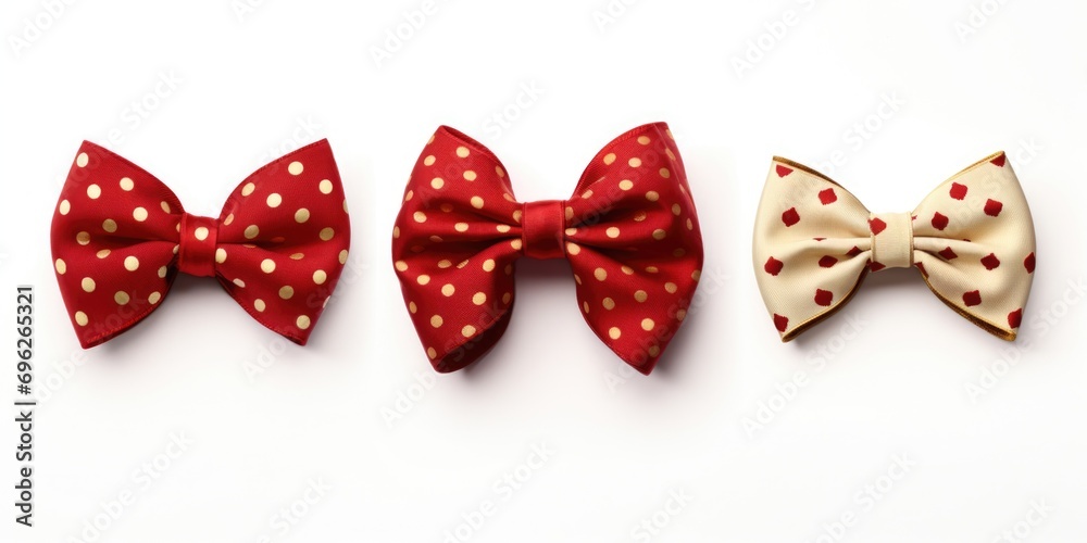 Four stylish hair bows in red and white Four stylish hair bows in red and white