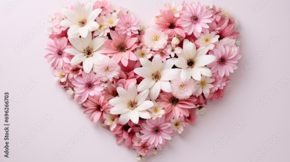 Heart-shaped collection of pink and white blooms, perfect for wedding decor or Valentine's Day celebrations. Floral arrangement and Wedding decor. Heart-shaped collection of pink and white blooms, perfect for wedding decor or Valentine's Day celebrations. Floral arrangement and Wedding decor.