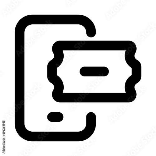 Online Ticket Line UI Icon