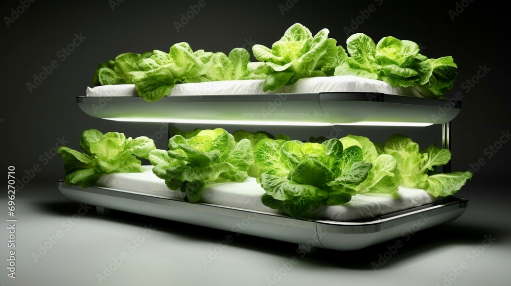 Hydroponic Farm With Plants Growing, Generative AI Hydroponic Farm With Plants Growing, Generative AI