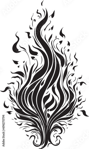 Fire Flame black and white abstract background