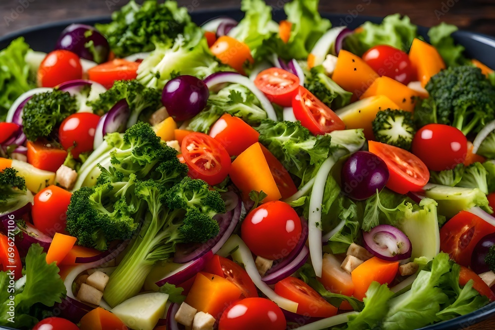 Lightweight and Delicious Vegetable salad. Lightweight and Delicious Vegetable salad.