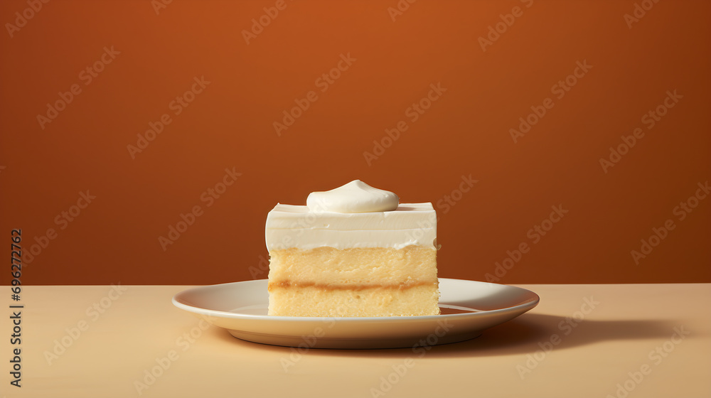 Φωτογραφία Minimalism photo of Pastel de Tres Leches - traditional Mexican dessert, Three milks cake, authentic taste, at the restaurant
