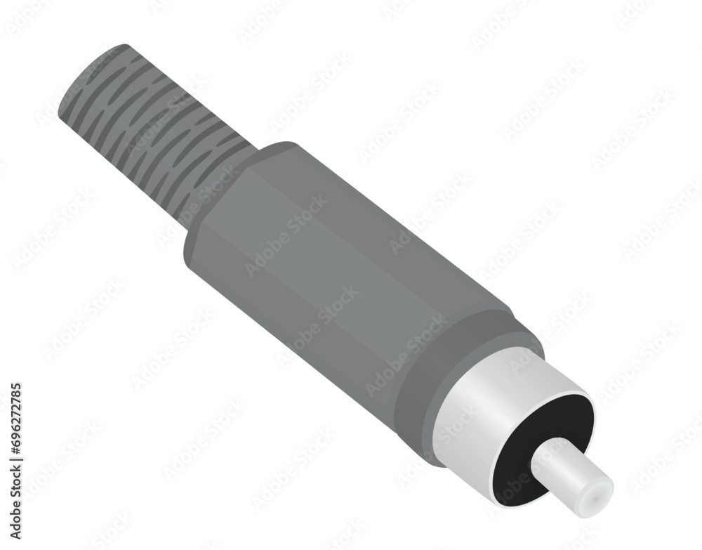 Fototapeta premium Grey rca plug cable. vector illustration