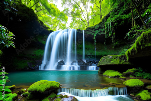 waterfall in jungle-waterfall in the forest