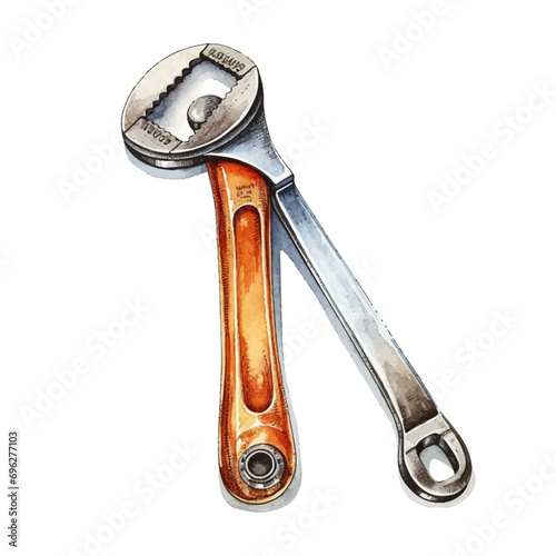 wrench, tool, spanner, adjustable, isolated, metal, steel, equipment, white, work, repair, object, construction, chrome, screw, silver, mechanic, iron, industry, tools, adjustable wrench, fix, handle,