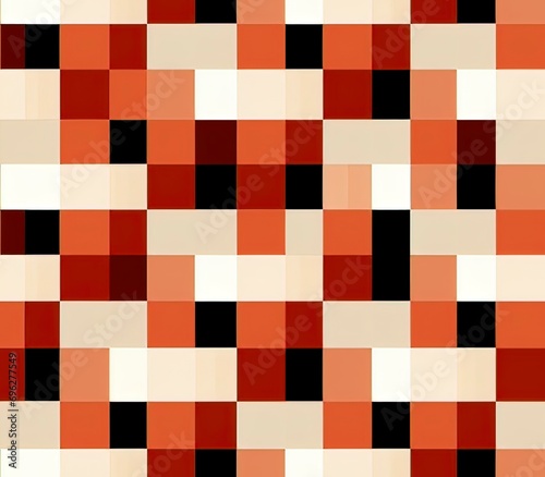 red and black chess board, Checkered Seamless Pattern