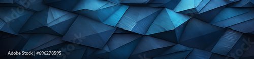 Black blue abstract modern background for design. 3D effect. Diagonal lines, stripes. Triangles. Gradient. Metallic sheen. Minimal. Web banner. Wide. Panoramic. Dark. Geometric shapes