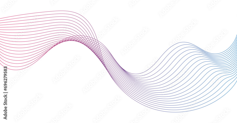 Flowing Wave Pattern Halftone Curve Shape on Transparent Background	