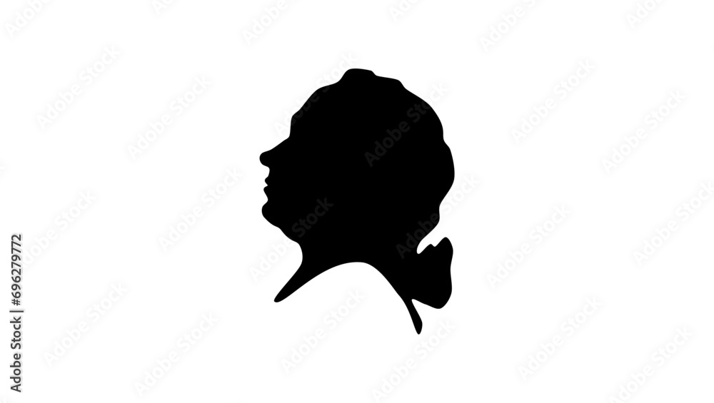 Jean le Rond d'Alembert, black isolated silhouette - obrazy, fototapety, plakaty 