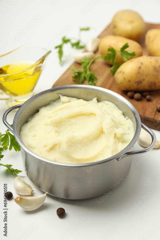 Mashed potatoes, concept of tasty and delicious food Mashed potatoes, concept of tasty and delicious food