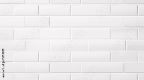 A Minimalist White Brick Wall with a Striking Black and White Sign