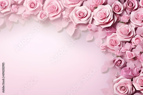 Valentines Background With Pink Roses