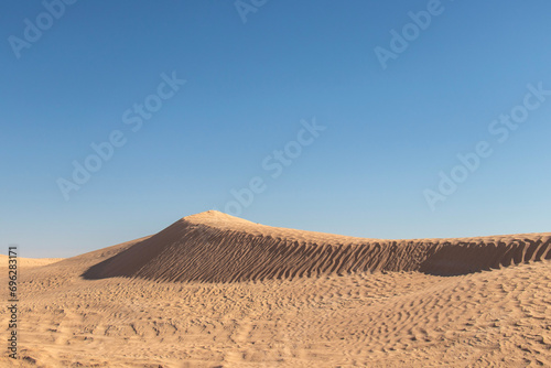 Sand dunes in the desert of in Douz, Kebili, Tunisia
