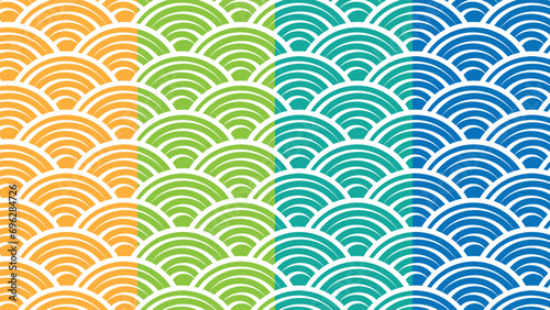 Seamless repetitive vector curvy waves pattern texture background 