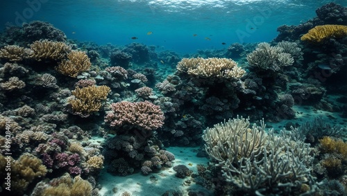 Wallpaper Mural beautiful underwater world blue reef on sunny day Torontodigital.ca