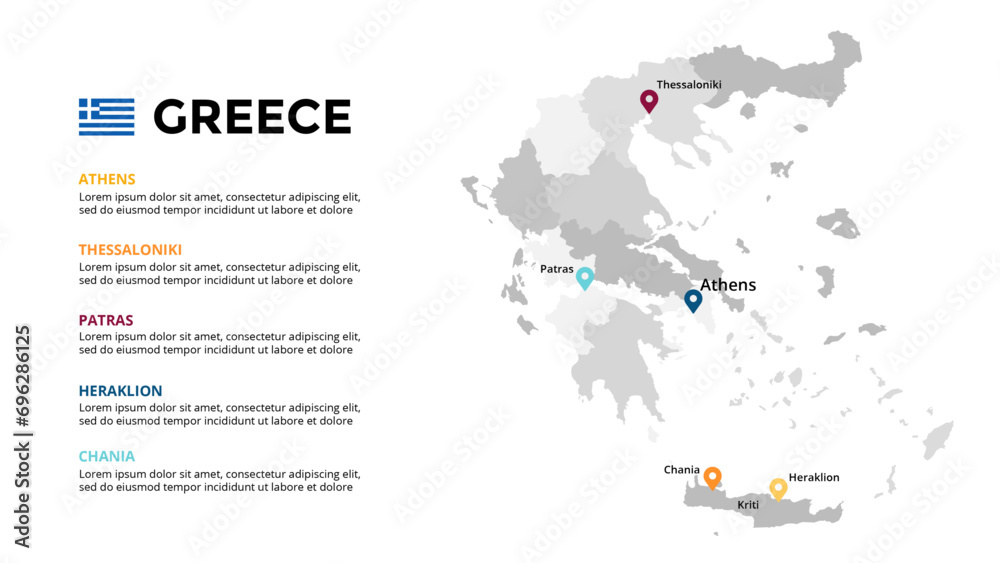 Greece Infographic maps for countries elements design for presentation, can be used for presentation, workflow layout, diagram, annual report, web design.