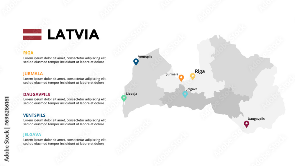 Latvia Infographic maps for countries elements design for presentation, can be used for presentation, workflow layout, diagram, annual report, web design.