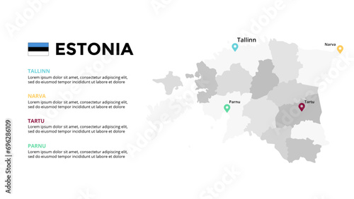 Estonia Infographic maps for countries elements design for presentation, can be used for presentation, workflow layout, diagram, annual report, web design.