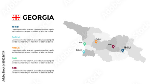 Georgia Infographic maps for countries elements design for presentation, can be used for presentation, workflow layout, diagram, annual report, web design.