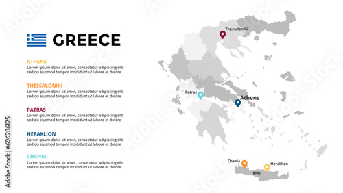 Greece Infographic maps for countries elements design for presentation, can be used for presentation, workflow layout, diagram, annual report, web design.