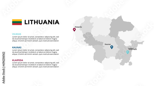 Lithuania Infographic maps for countries elements design for presentation, can be used for presentation, workflow layout, diagram, annual report, web design.