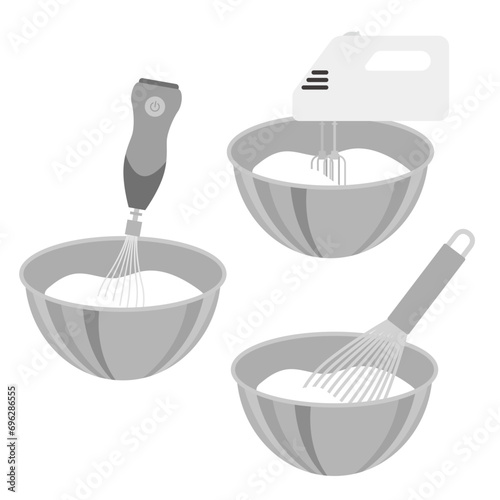 クリームを泡立てるイラスト