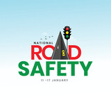 Creative Editable Template Design for National Road Safety Week. 1 to 17 January Every Year,  Suitable for Posters, Banners, campaigns and greeting cards. 