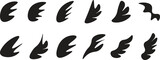 Wing line icon set. Vector bird wing icon. Trendy wing icon. Vector illustration