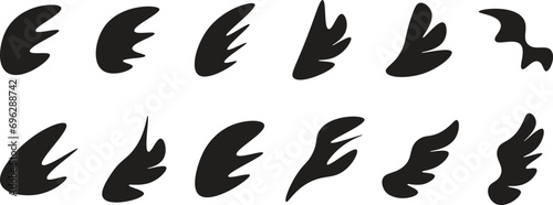 Wing line icon set. Vector bird wing icon. Trendy wing icon. Vector illustration photo