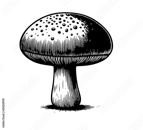 Portobello Mushroom hand drawn graphic asset
