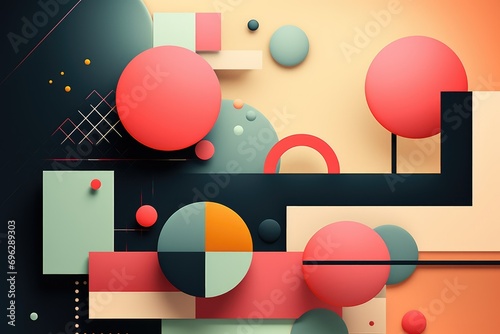 Abstract geometric composition, Abstract background with geometric shapes Ai generated