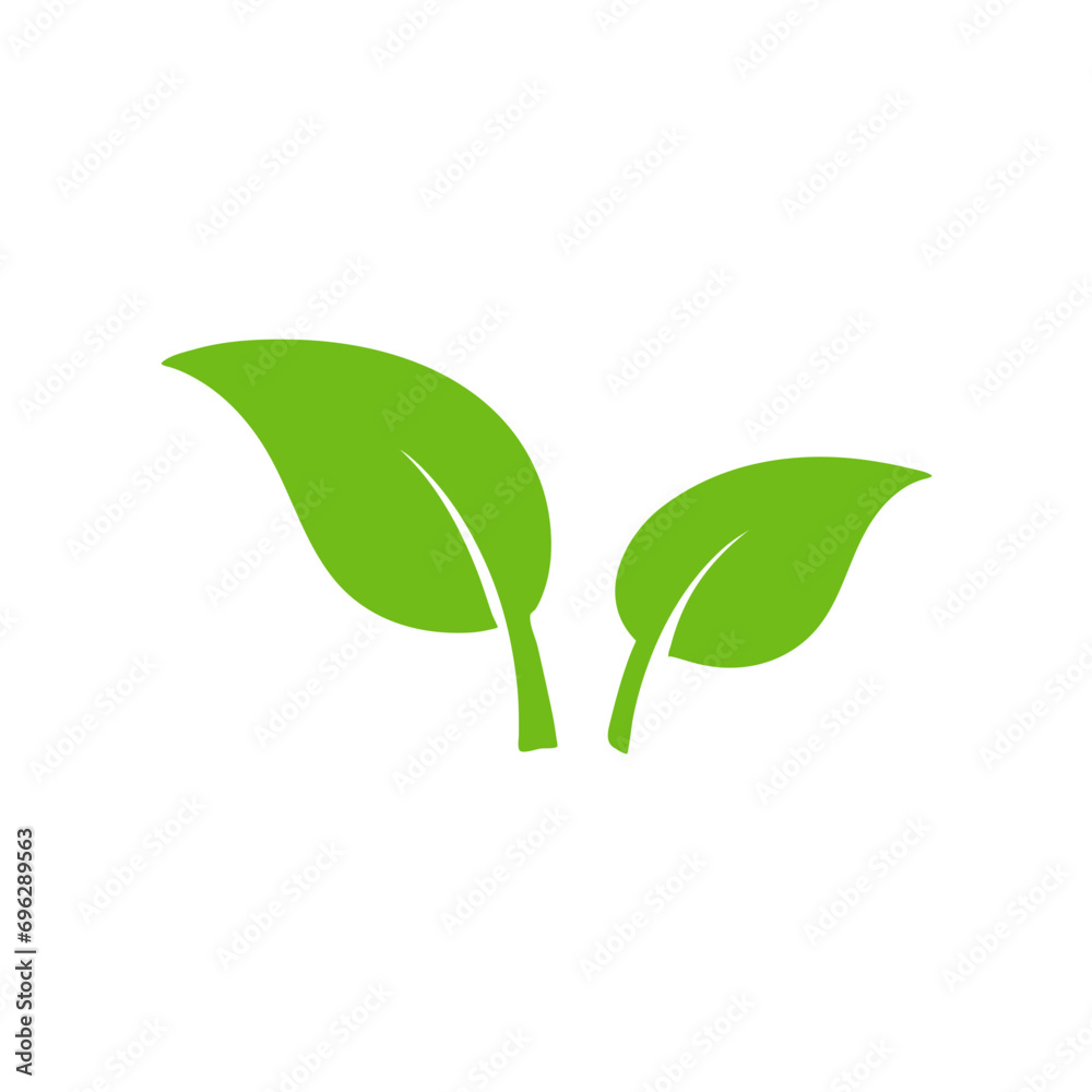 Leaves icon for natural, eco, vegan, bio labels Leaves icon for natural, eco, vegan, bio labels