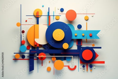 Abstract geometric composition, Abstract background with geometric shapes Ai generated